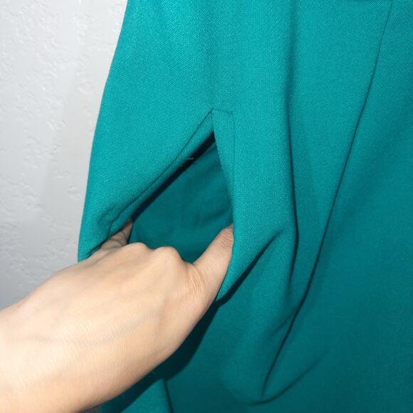 Loft Green Sleeveless V-Neck Dress Size 4 - Picture 6 of 7